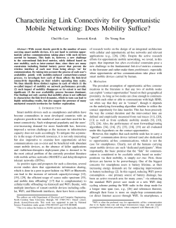 Characterizing Link Connectivity for Opportunistic Mobile