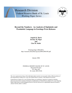 Beyond the Numbers: An Analysis of Optimistic and Pessimistic
