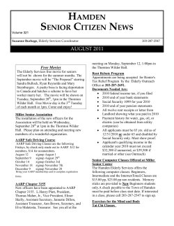 HAMDEN SENIOR CITIzEN NEWS