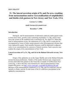 31. The lateral secretion origin of Fe and Zn ores