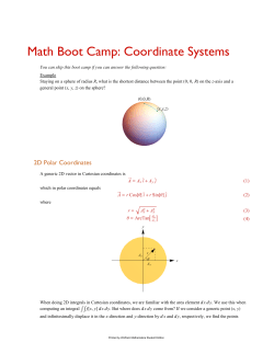 Math Boot Camp: Coordinate Systems