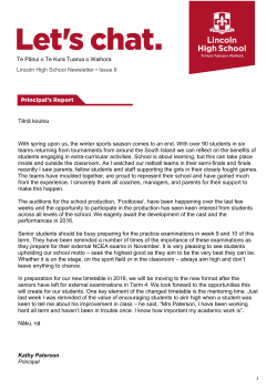 Newsletter 6 2015 - Lincoln High School