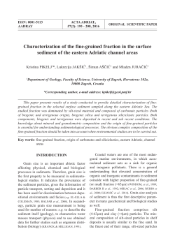 Characterization of the fine-grained fraction in the surface sediment