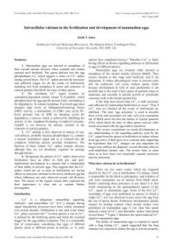 Intracellular calcium in the fertilization and development of