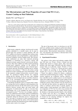 The Microstructure and Wear Properties of Laser-Clad WC