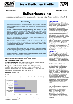 Eslicarbazepine - NHS Evidence Search