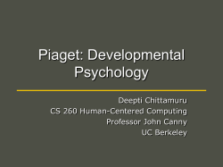 Piaget: Developmental Psychology