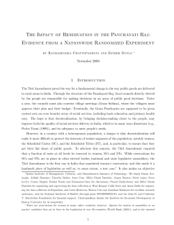 The Impact of Reservation in the Panchayati Raj