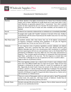 FRAGRANCE TERMINOLOGY Aa - Wholesale Supplies Plus
