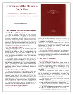1.Families and the Church in God`s Plan
