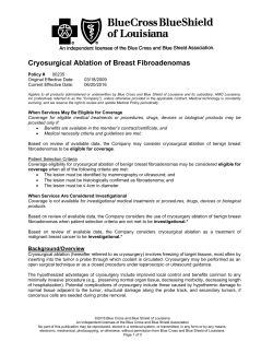 Cryosurgical Ablation of Breast Fibroadenomas