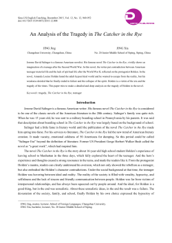 An Analysis of the Tragedy in The Catcher in the Rye