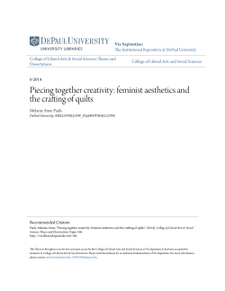 Piecing together creativity: feminist aesthetics and the crafting of quilts
