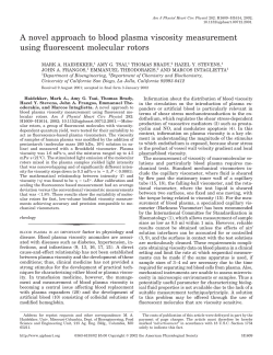 A novel approach to blood plasma viscosity measurement using