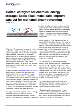 catalysts for chemical energy storage: Basic alkali