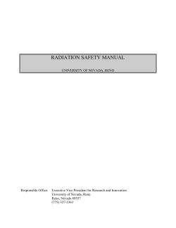 Radiation Safety Manual - University of Nevada, Reno