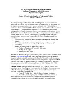 MFA Thesis Guidelines - William Paterson University