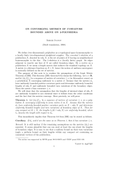 ON CONVERGING METRICS OF CURVATURE BOUNDED ABOVE