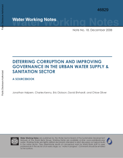 Deterring Corruption and Improving Governance in the Urban Water
