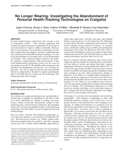 Investigating the Abandonment of Personal Health