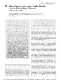 Adjacent Segment Motion After a Simulated Lumbar Fusion in