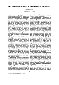 the quantitative revolution and theoretical geography1