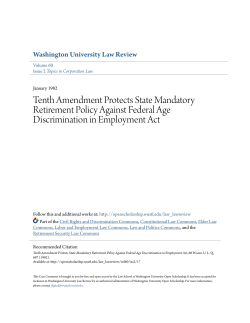 Tenth Amendment Protects State Mandatory Retirement Policy