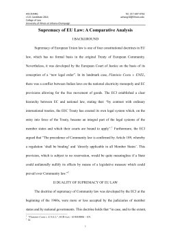 Supremacy of EU Law: A Comparative Analysis