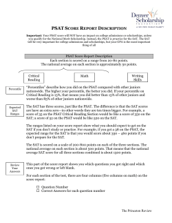 psat score report description - Denver Scholarship Foundation