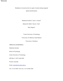 Modulation of neural activity by angle of rotation during imagined