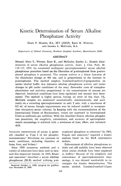 Kinetic Determination of Serum Alkaline Phosphatase Activity
