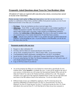 Frequently Asked Questions about Taxes for Non