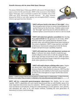 The James Webb Space Telescope (JWST) will ensure US