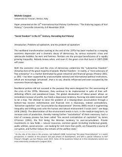 in the 21st Century. Rereading Karl Polanyi. Michele Cangiani, 2014