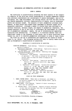 determining and numerating aijectives in children`s speech1 john b