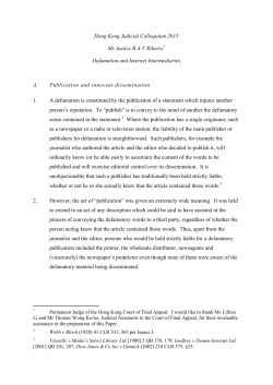 Defamation and Internet Intermediaries