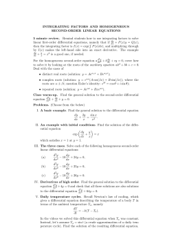 INTEGRATING FACTORS AND HOMOGENEOUS SECOND