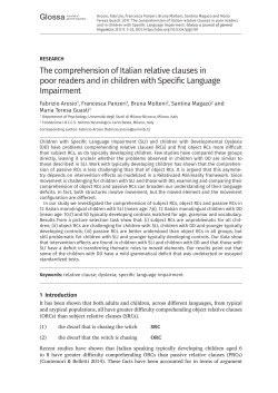 Arosio et al: The comprehension of Italian relative clauses