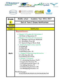 Middle School E.O.T1 Exam Notification