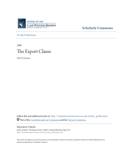 The Export Clause - Case Western Reserve University School of