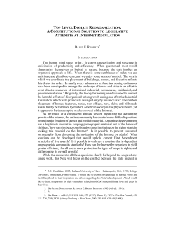 TOP LEVEL DOMAIN REORGANIZATION