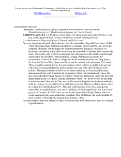Plant Biographies Bibliography Rhododendron farrerae [Synonyms