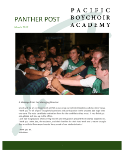 panther post - Pacific Boychoir Academy