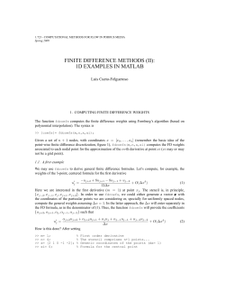 FINITE DIFFERENCE METHODS (II): 1D EXAMPLES IN MATLAB