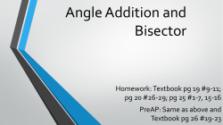 Angle Addition and bisector
