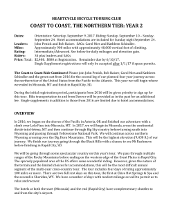 Coast-to-Coast Northern Tier, Year 2