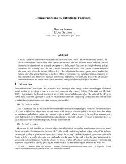 Lexical Functions vs. Inflectional Functions