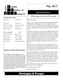newsletter - Camillus Chamber of Commerce