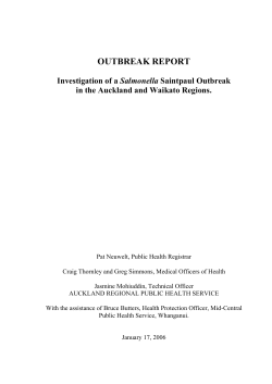 Investigation Of A Salmonella Saintpaul