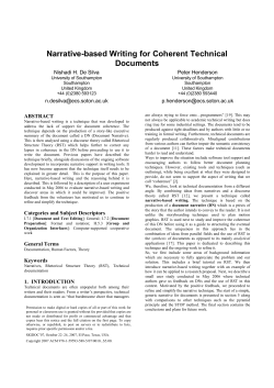 Narrative-based Writing for Coherent Technical Documents